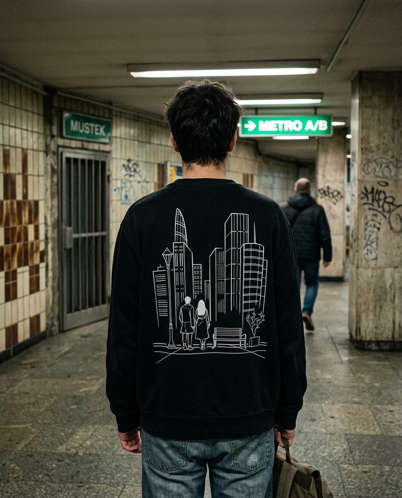 City Lines sweatshirt in the Můstek metro
